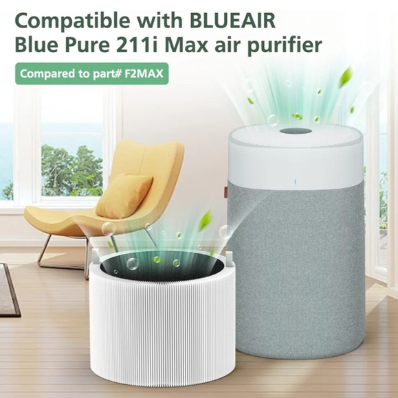 2 Pack 211i Max Replacement Fil-ter Compatible with BLUEAIR Blue Pure 211i Max A - Picture 3 of 7